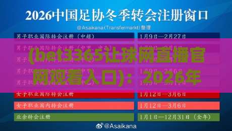 (bet3365让球网直播官网观看入口)：2026年最新实战指南与避坑技巧